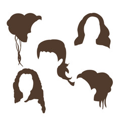 Women Hair Style Black Silhouette