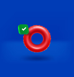 Red Floater With Checkmark Icon 3d