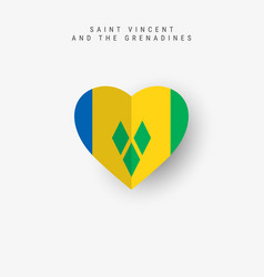 Saint Vincent And The Grenadines Heart Shaped Flag