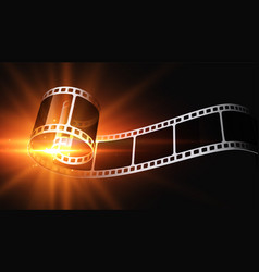 3d Film Strip With Glowing Light Background