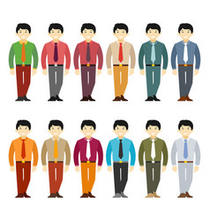 Asian Office Worker Or Businessman Character Set