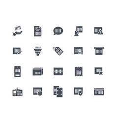 Bar Code Black Icons Set