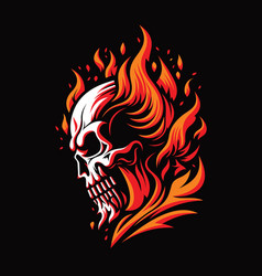 Burning Human Skull Logo Sign