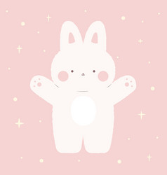 Kawaii Rabbit Cute Bunny Character On Pink