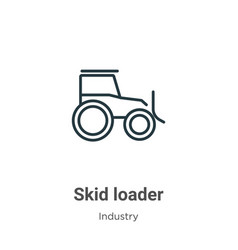 Skid Loader Outline Icon Thin Line Black