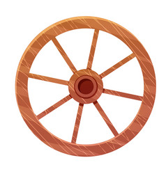 Wooden Wheel In Cartoon Style Textured And