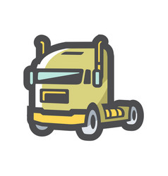 Big Green Truck Icon Cartoon