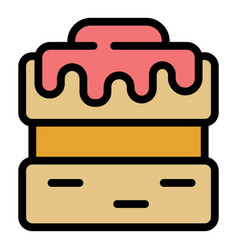 Cookie Molds Cream Cake Icon Color Outline