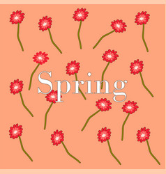 Spring Banner Red Flowers Springtime Season