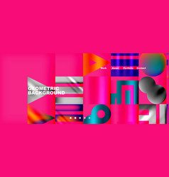 Various Colorful Geometric Shapes Abstract Web