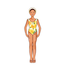 Young Female Swimmer African Beauty Black Girl