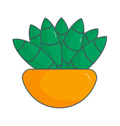 Cactus Green Needles Pot Yellow Icon Element