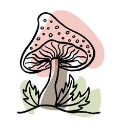 Mushrooms In The Forest Hand Drawn Isolated