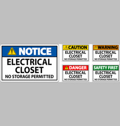 Notice Sign Electrical Closet - No Storage