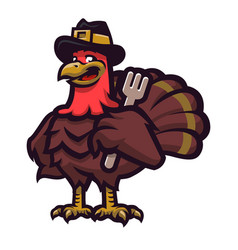 Thanksgiving Turkey Mascot Logo