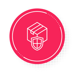 White Line Delivery Security With Shield Icon