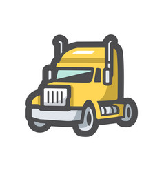 Big Yellow Truck Icon Cartoon