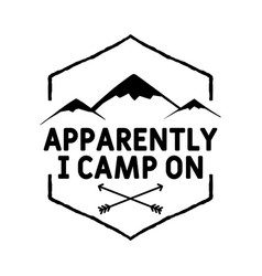 Camping Logo Badge Design With Mountains Camp