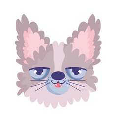 Disheveled Cat Face Cartoon Character Pets