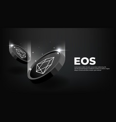 Eos Coin Cryptocurrency Concept Banner Background