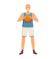 Smiling Senior Athlete Icon Cartoon