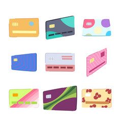 Credit Card Set Cartoon