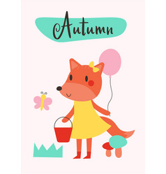 Hand Drawn Flat Autumn With Fox