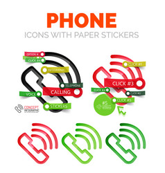 Old Phone Linear Style Icons 3d Cut Out