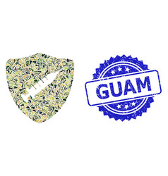 Scratched Guam Seal And Military Camouflage