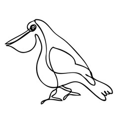 Simple Sketch Pelican Single One Line Art