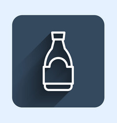 White Line Soy Sauce Bottle Icon Isolated