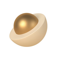 Abstract 3d Hemisphere With Golden Ball Inside