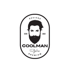 Macho Face Man Beard And Mustache Logo Design