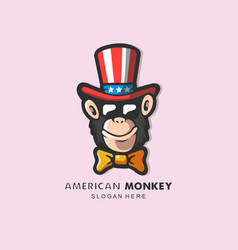 Monkey Wearing Glasses And American