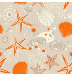 Beach seamless pattern sand and sea shells Vector Image