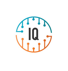 Initial Letter Iq Future Technology Logo Template