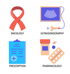 Medical Symbols Icon Set In Flat Style