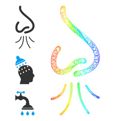 Rainbow Gradient Hatched Mesh Nose Sniffing Icon