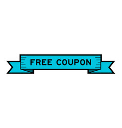 Ribbon Label Banner With Word Free Coupon In Blue