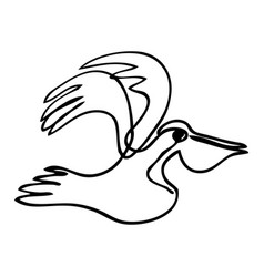 Simple Sketch Pelican Single One Line Art