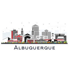 Albuquerque New Mexico City Skyline With Color