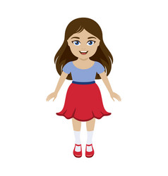 Cute Happy Little Girl In A Red Skirt Icon