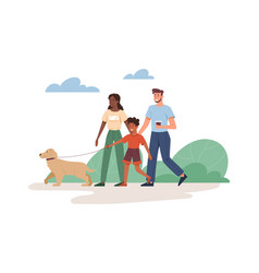 Family Walks With Dog