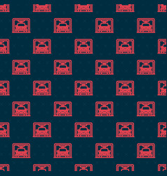 Red Line Car Wash Icon Isolated Seamless Pattern