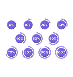 3d Percent Diagram Pie Chart Set Percentage