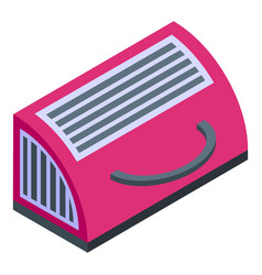 Pink Cat Carrier Icon Isometric Pet Travel