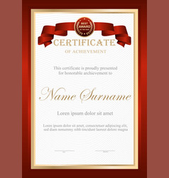 Red And Gold Certificate Template