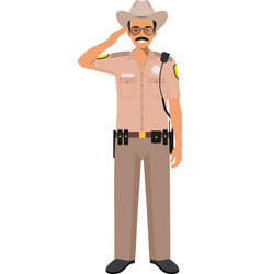 Standing American Policeman Sheriff Officer