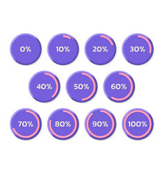 3d Percent Diagram Pie Chart Set Percentage