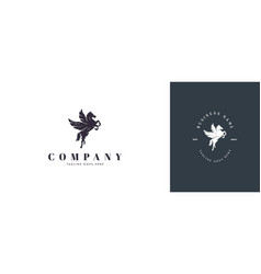 Flying Horse Logo In Elegant Dark Color